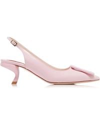Roger Vivier - Virgule Buckle-embellished Patent Leather Slingback Pumps - Lyst