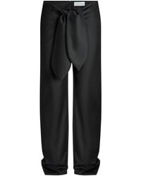 AYA MUSE - Vest Tie-Detailed Wool Satin Straight-Leg Pants - Lyst