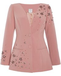 Huishan Zhang - Justine Crystal-Embellished Suiting Blazer - Lyst