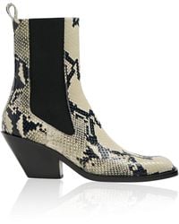 KHAITE - Austin Pyhton-effect Leather Ankle Boots - Lyst
