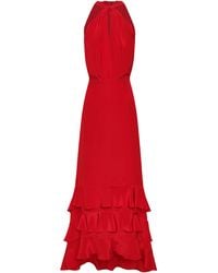 ANDRES OTALORA - Vino De Palma Halter Silk Crepe De Chine Maxi Dress - Lyst