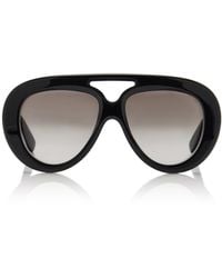 Loewe - Curvy Oversized Aviator-frame Acetate Sunglasses - Lyst