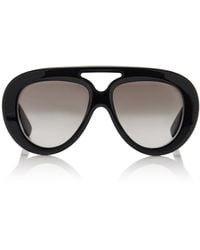 Loewe - Curvy Oversized Aviator-frame Acetate Sunglasses - Lyst