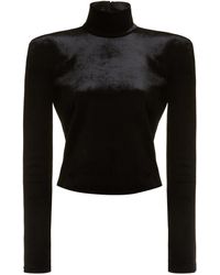 Balenciaga - Velvet Turtleneck Bodysuit - Lyst