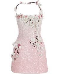 Oscar de la Renta - Sequined Mini Dress - Lyst