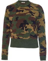 miu miu camo cardigan