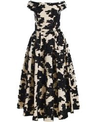 Oscar de la Renta - Off-The-Shoulder Abstract Fil Coupe Midi Dress - Lyst