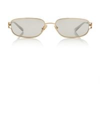 Gucci - Square-Frame Metal Sunglasses - Lyst