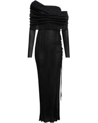 Alaïa - Draped Off-the-shoulder Knit Maxi Dress - Lyst