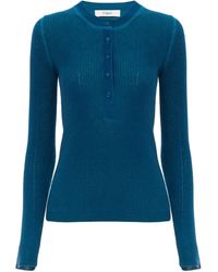 Chloé - Wool-Blend Knit Henley Shirt - Lyst