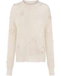Anna October - Shelly Flower-embellished Organic Cotton Sweater - Lyst