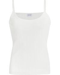Leset - Pointelle-knit Cotton Tank Top - Lyst