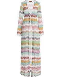 Missoni - Metallic-Knit Maxi Cover-Up Dress - Lyst