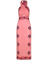 Johanna Ortiz - Energetic Patterns Linen Halter Midi Dress - Lyst