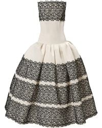 Carolina Herrera - Lace-Trimmed Silk Faille Ankle-Length Dress - Lyst