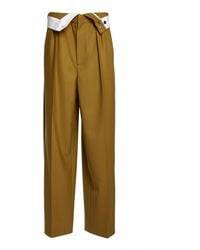 Victoria Beckham - Double-Waistband Wool Wide-Leg Pants - Lyst