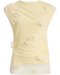 Jonathan Simkhai - Tessa Floral Applique Mesh Top - Lyst