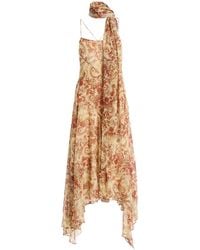 De La Vali - Komi Crepe De Chine Midi Dress - Lyst