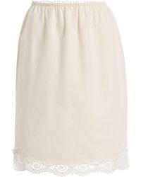 Posse - Darya Lace-Trimmed Linen-Cotton Midi Skirt - Lyst