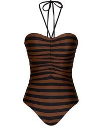 Johanna Ortiz - Ucayali Striped Halter One-piece Swimsuit - Lyst