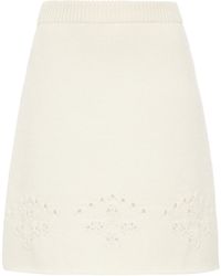 Chloé - Pointelle-knit Wool Mini Skirt - Lyst