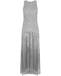 Rabanne - Sequined Mesh Maxi Dress - Lyst
