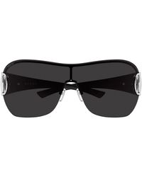 Gucci - Mask-Frame Metal Sunglasses - Lyst