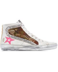 Golden Goose - Slide Camo Suede And Leather Sneakers - Lyst