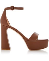 Gianvito Rossi - Holly Leather Platform Sandals - Lyst