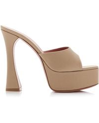 AMINA MUADDI - Dalida Satin Platform Mules - Lyst