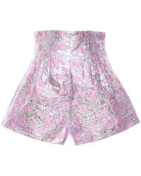 DES_PHEMMES - Floral Jacquard Tailored Shorts - Lyst