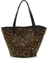 STAUD - Caro Embroidered Canvas Bucket Bag - Lyst