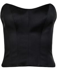 Francesca Miranda - Exclusive Onyx Silk Corset Top - Lyst