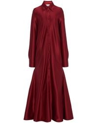 Jil Sander - Satin Maxi Shirt Dress - Lyst
