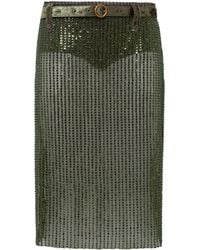 Siedres - Estelle Sheer Sequinned Pencil Skirt - Lyst