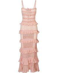 LoveShackFancy - Hannelore Ruffle Wool-Blend Knit Maxi Dress - Lyst