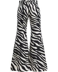 Franchise - Zaoua Zebra Silk Flared-Leg Pants - Lyst