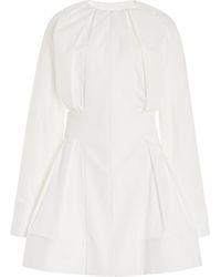 Proenza Schouler - Pleated Eco-cotton Poplin Mini Dress - Lyst