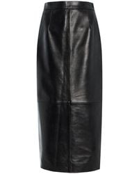 House of Dagmar - Leather Midi Skirt - Lyst