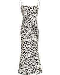 Brandon Maxwell Leopard-pint Silk-wool Midi Slip Dress - Multicolour