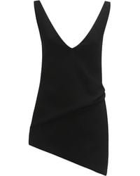 JW Anderson - Plunged Stretch-wool Mini Dress - Lyst