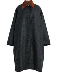 Rohe - Suede-Collar Checked Wool Coat - Lyst