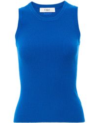 Chloé - Rib Knit Wool Tank Top - Lyst