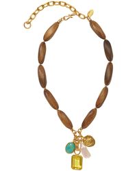 Lizzie Fortunato - Marilla Wooden Beaded Charm Necklace - Lyst