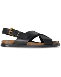 The Row - Buckle Leather Sandals - Lyst
