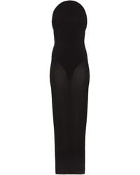 Alaïa - Curved Bustier Jersey Maxi Dress - Lyst