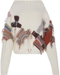 Tuinch Patched Sweater - White