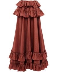 Chloé - Ruffled Silk Taffeta Maxi Skirt - Lyst