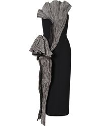 Maticevski - Waller Midi Dress With Pleated Drape Detail - Lyst