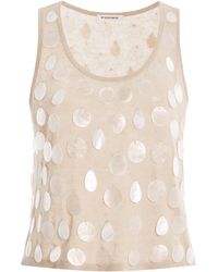 By Malene Birger - Exclusive Hys Mother-of-pearl Linen-blend Top - Lyst